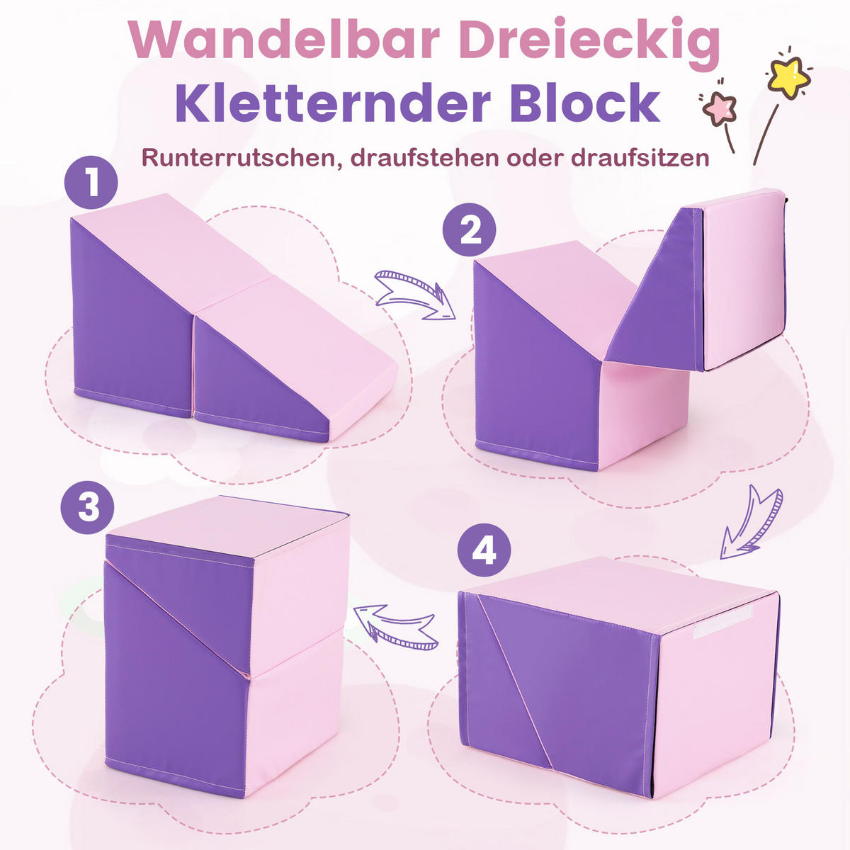 SCHAUMSTOFFBLOCK Blau (7-teilig) - Blau, Leder (30/25/40cm) - COSTWAY