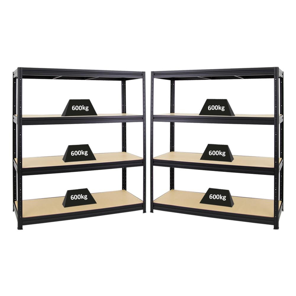 SCHWERLASTREGAL Dino 2er-Set mit 2x 180x160x60 cm Fachlast 600 kg Schwarz - Schwarz, Metall (320/180/60cm) - PROREGAL