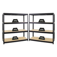 SCHWERLASTREGAL Dino 2er-Set mit 2x 180x160x60 cm Fachlast 600 kg Schwarz - Schwarz, Metall (320/180/60cm) - PROREGAL