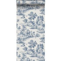TAPETE Toile de Jouy 53 cm x 10 m - Blau, Papier (53/1000cm) - Sanders & Sanders