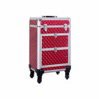 MAKE-UP ORGANIZER KNALL - Rot, Holzwerkstoff (57/27/34cm) - Hansiro