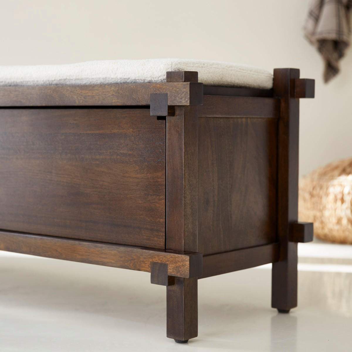 SCHUHSCHRANK Arko Braun aus Mango - Braun, Holz (120/48/40cm) - Tikamoon