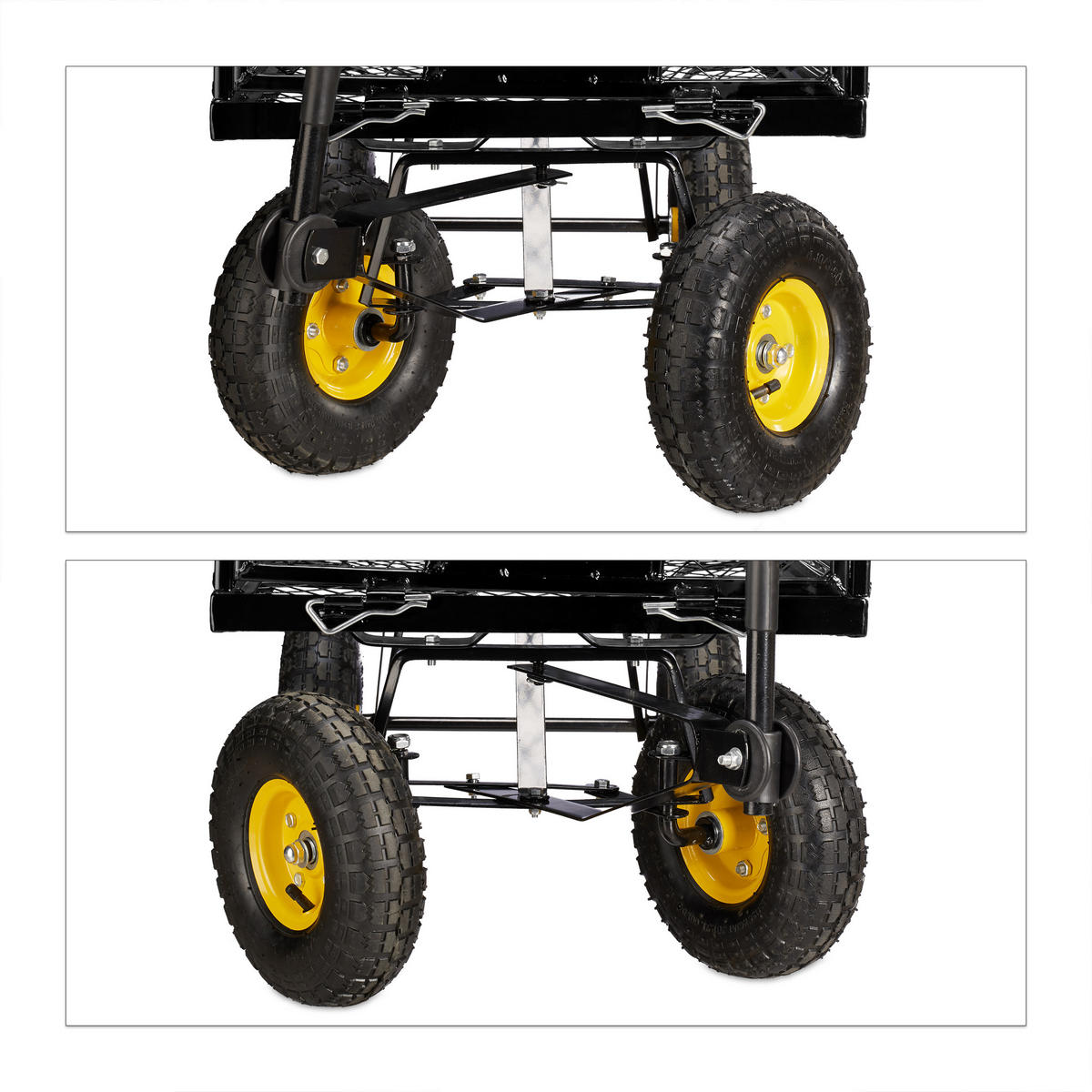 HANDWAGEN - Schwarz, Kunststoff/Metall (51/83/110cm) - Relaxdays