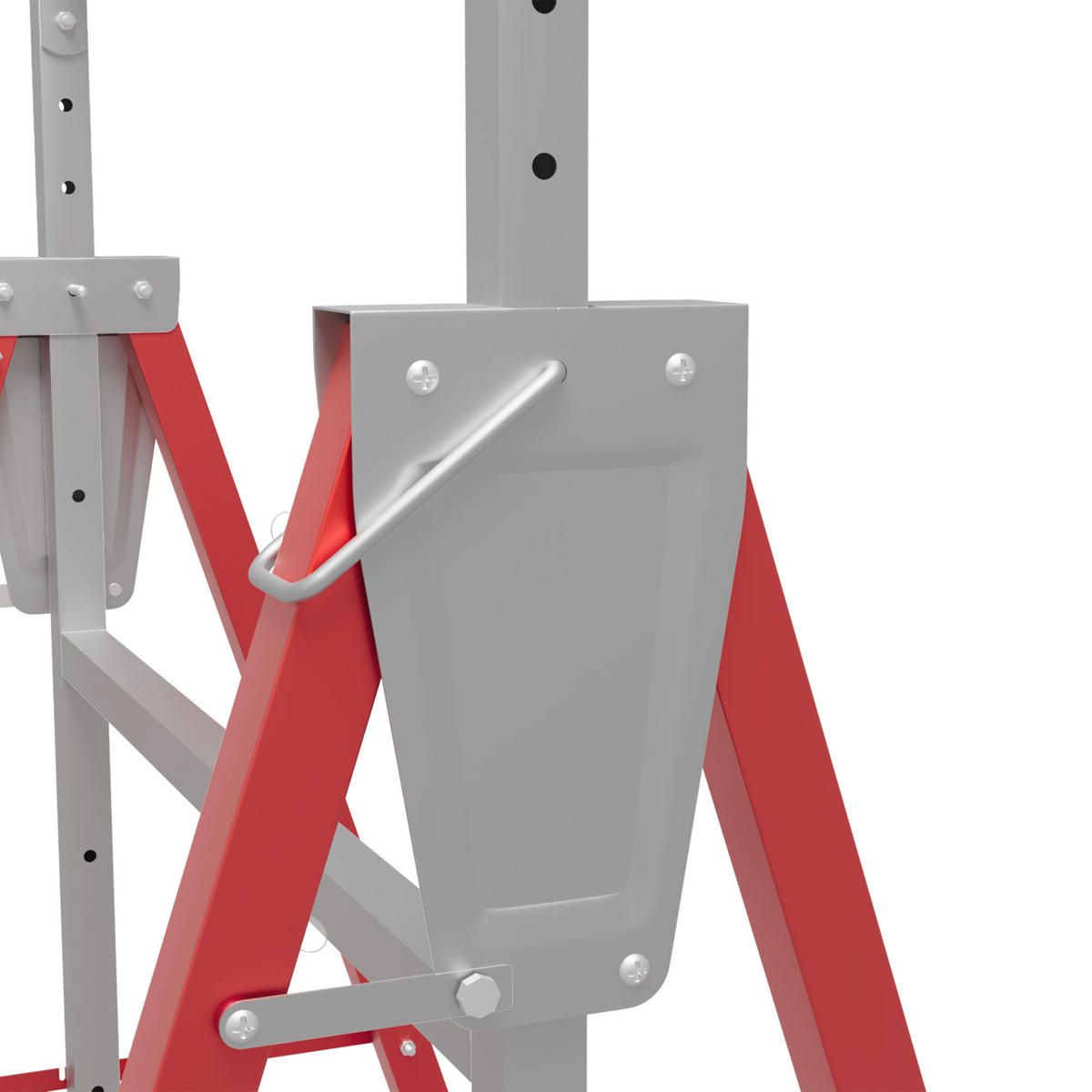 GERÜSTBOCK 2er Set höhenverstellbar bis 200kg Stahl Rot 68 x 58 x 80-130 cm - Rot, Metall (58/68/130cm) - HOMCOM