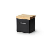 VORRATSDOSE mit Holzdeckel, Schwarz, 14 x 12 x 15.5 cm - Schwarz, Keramik (12/15.5/14cm) - Continenta