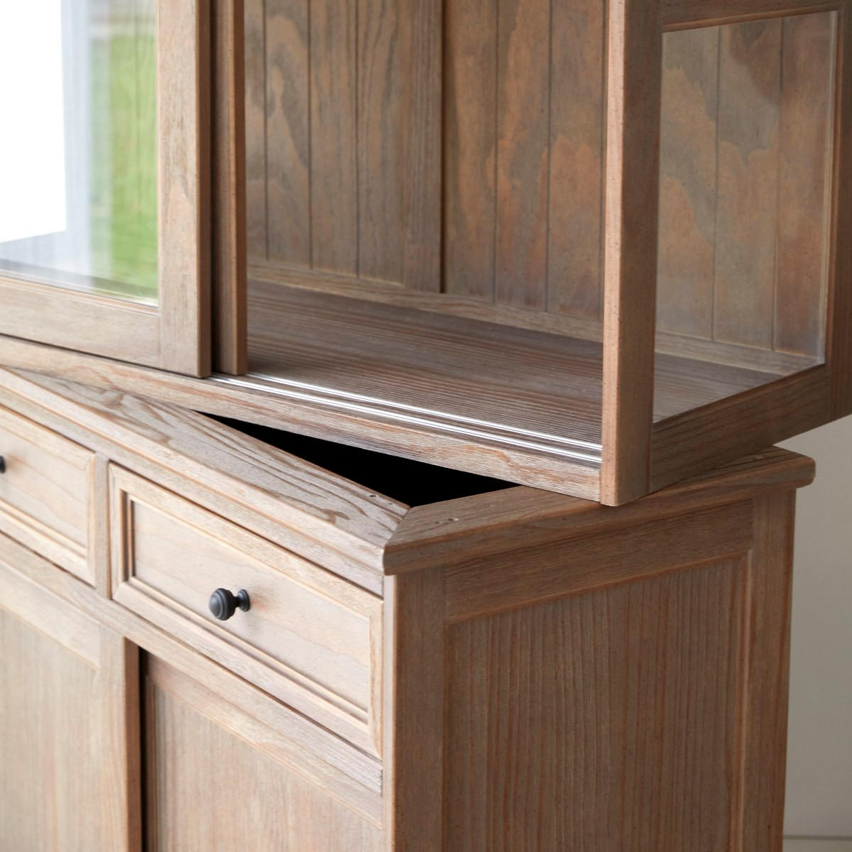 GESCHIRRSCHRANK Roma Natur aus Pinie - Naturfarben, Holz (119/217/48cm) - Tikamoon