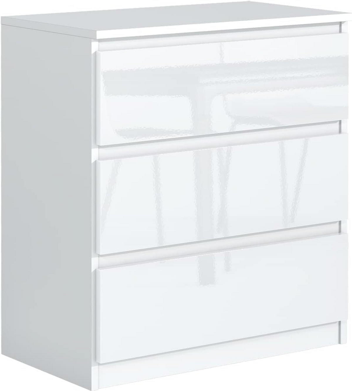 KOMMODE 70 Weiß & Hochglanz 70x39x78,5 cm - Weiß Hochglanz, Holzwerkstoff (70/78.5/39cm) - Mobelsta