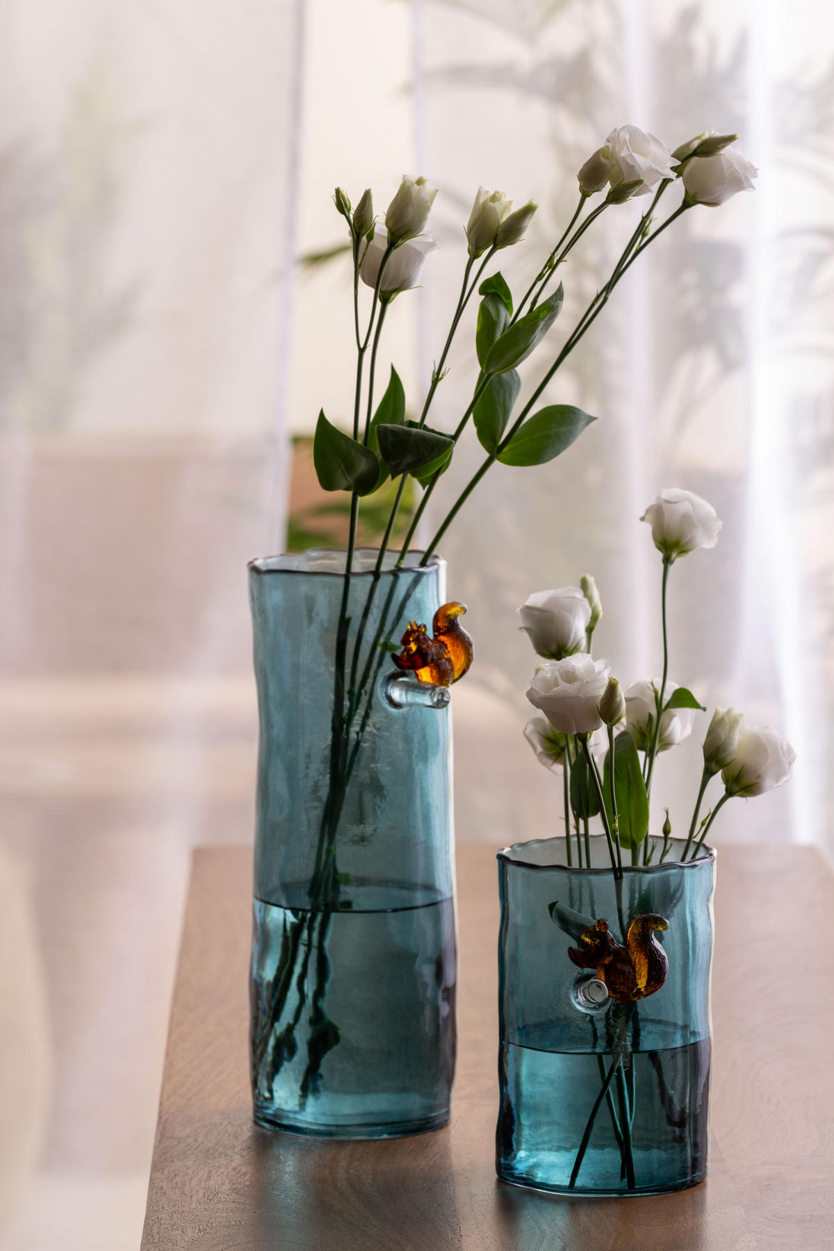 VASE Squirrel On Branch Small - Blau - 15 cm - Blau, Glas (9.5/15cm) - Present Time