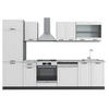 KÜCHE R-Line Weiß Landhaus/Anthrazit 300 cm, AP Marmor - Anthrazit/Creme, Holzwerkstoff (300/81.6/60cm) - Vicco