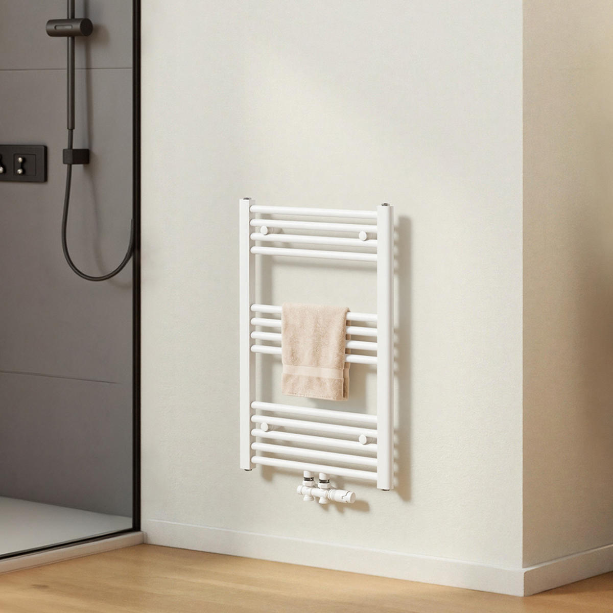 HEIZKÖRPER Handtuchheizkörper wasserführend Weiß 75/50/3 cm - Weiß, Metall (50/75/3cm) - EMKE
