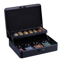 GELDKASSETTE Euro-Münzbrett - Schwarz, Kunststoff/Metall (30.5/8.5/25cm) - Relaxdays