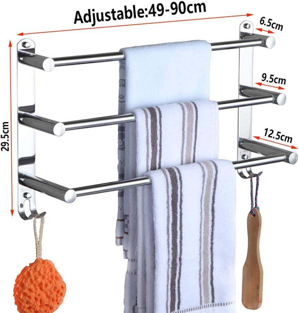 HANDTUCHSTANGE , 40 cm - Silberfarben, Metall (29.5/12.5/40cm) - BELZ
