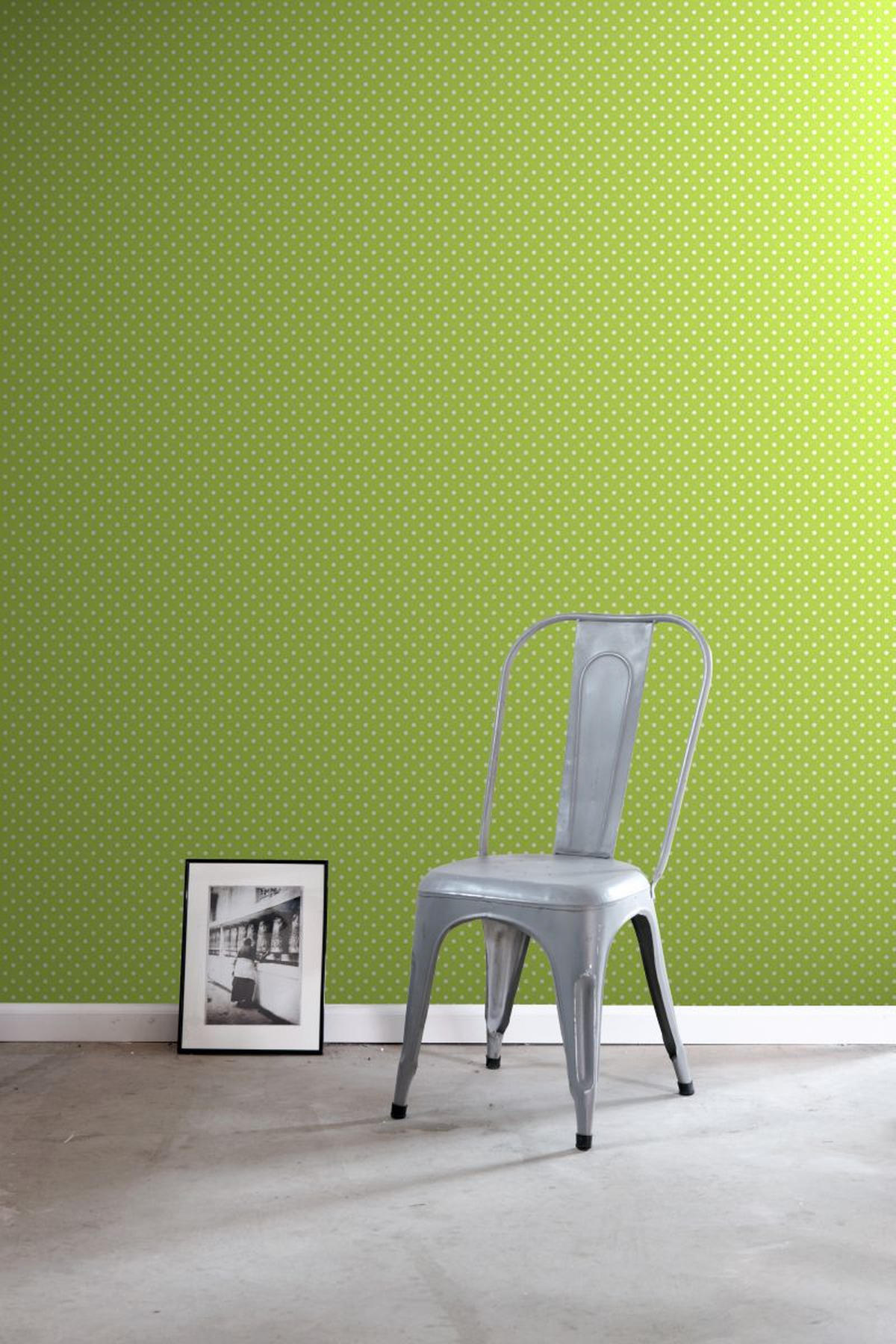 TAPETE Punkte 53 cm x 10.05 m - Grün, Papier (53/0.1cm) - ESTAhome
