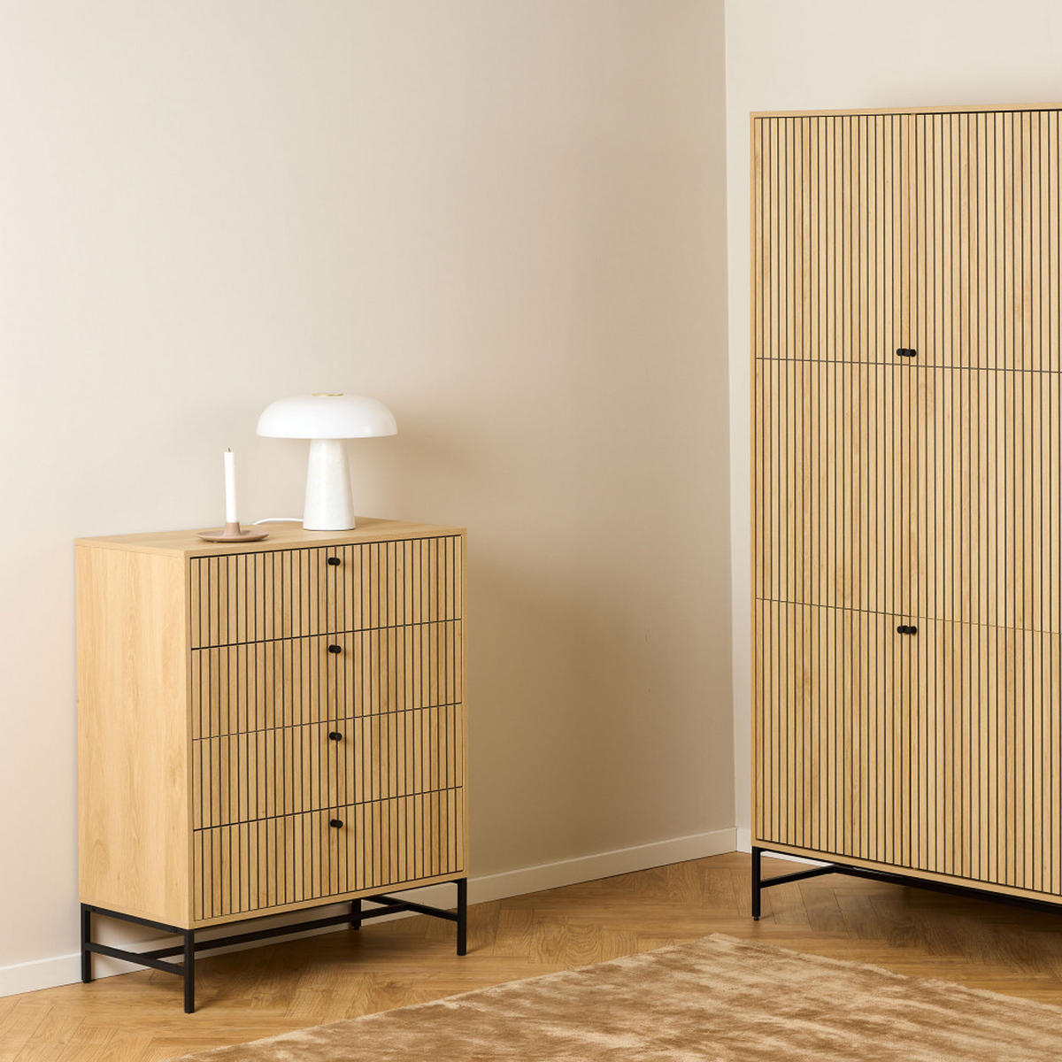 KOMMODE mit 4 Schubladen aus Holz, L80,6 cm - Storo - Klares Holz - Eschefarben, Holz (81/100/40cm) - Drawer