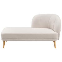 ČALOUNĚNÉ LEHÁTKO CHAISE LONGUE PRAVOSTRANNÉ Látka Světle béžové Tanlay - hnědá/béžová, textil (74/78/153cm) - Beliani