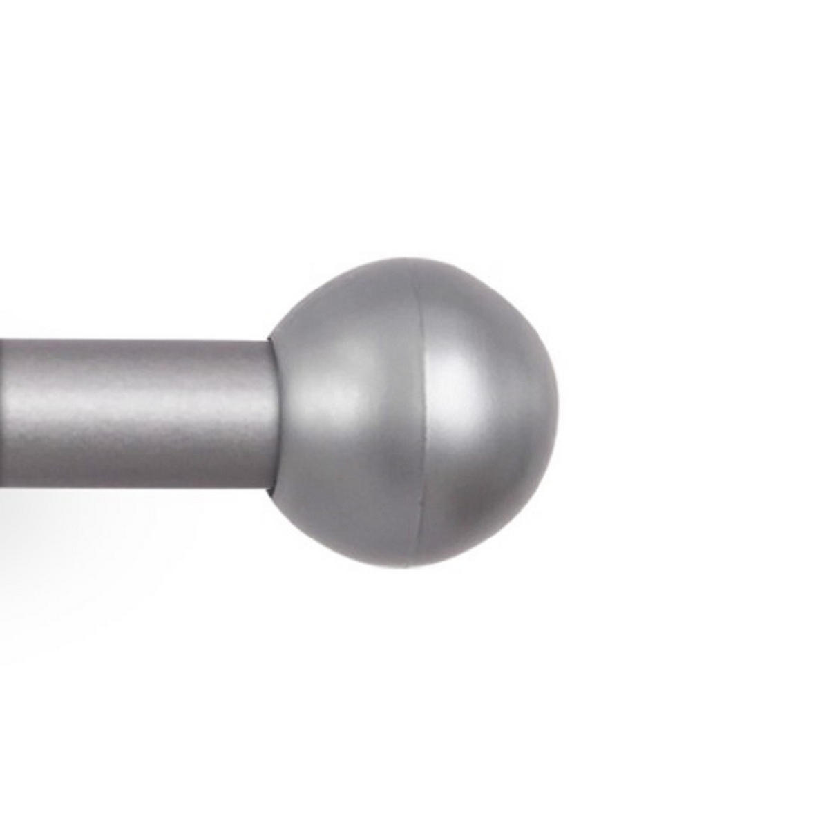 GARDINENSTANGENSET 120-220cm Silber Kugel - Silberfarben, Metall (120cm)