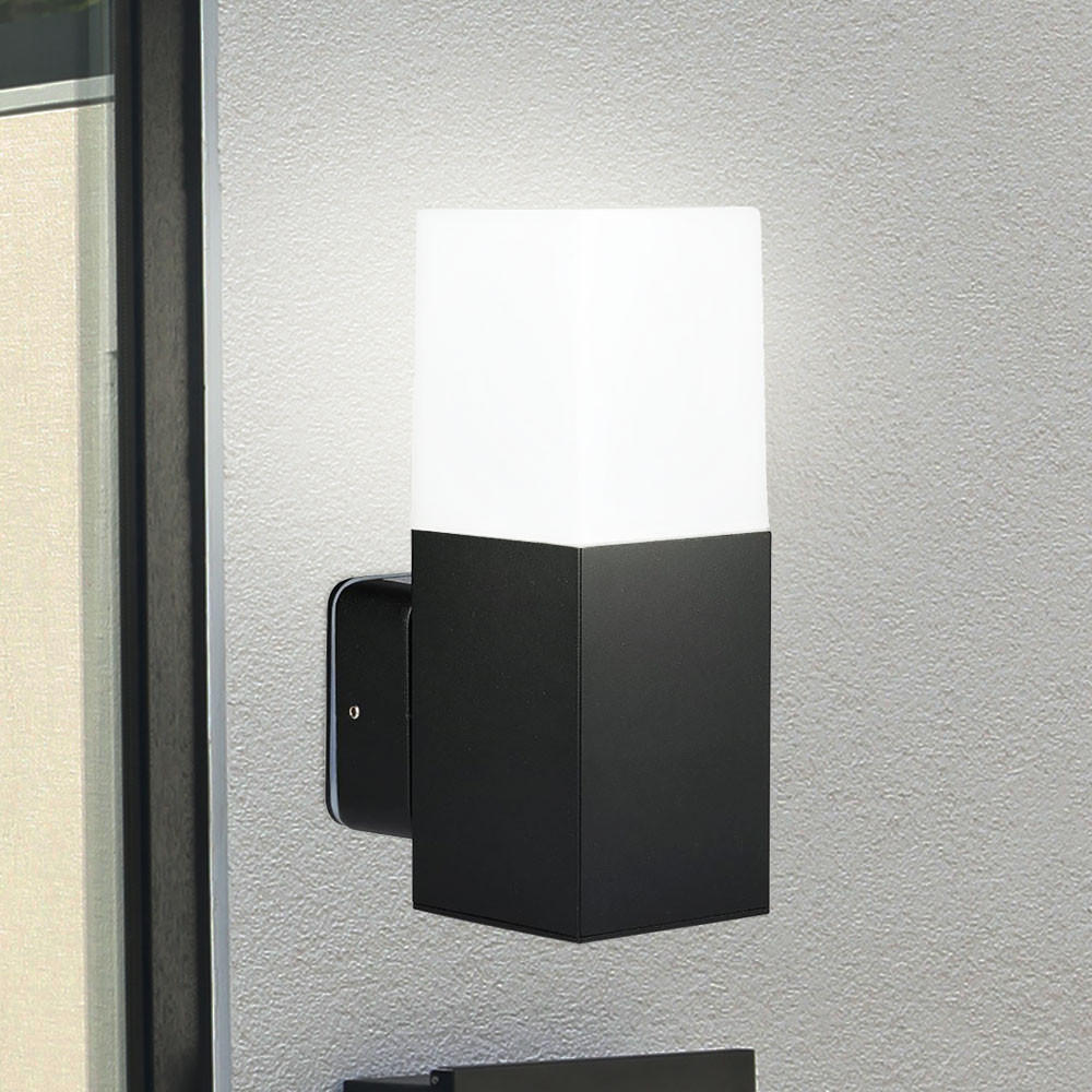 LED WANDLAMPE Aluminium Schwarz - Schwarz, Metall (12.1/8/25cm)