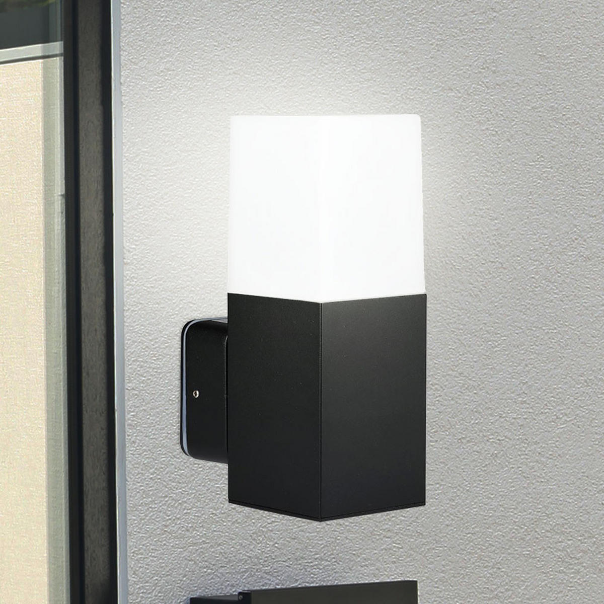 LED WANDLEUCHTE Aluminium Schwarz 2er Set - Schwarz, Metall (12.1/8/25cm)