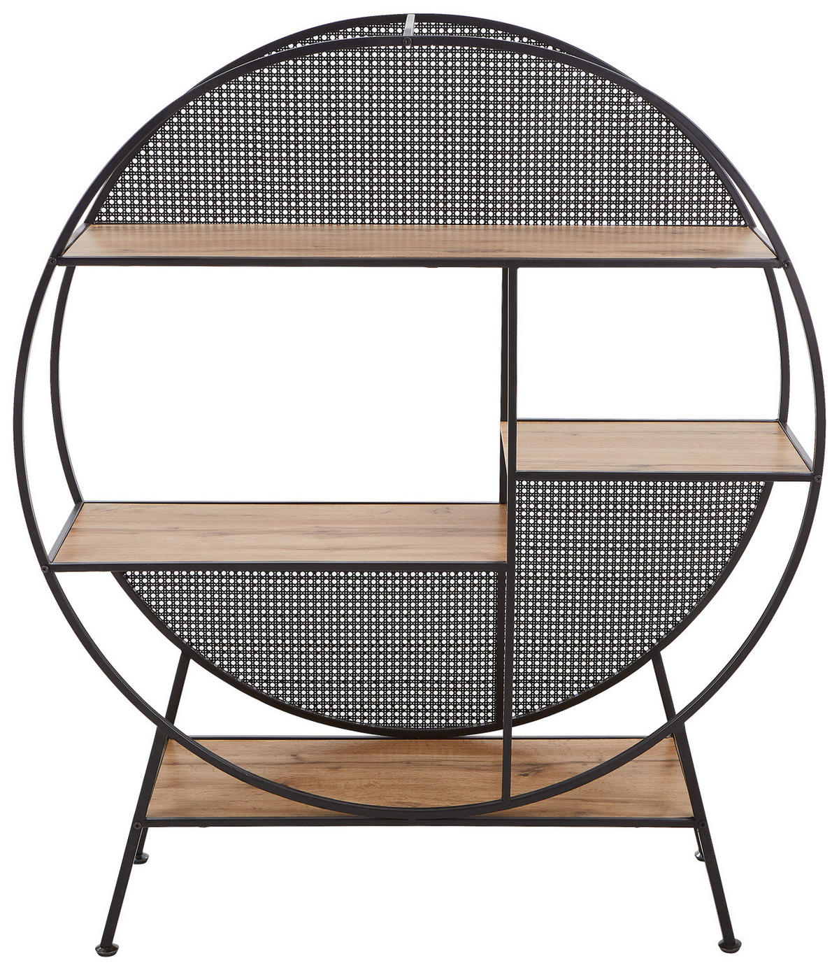 REGAL - Eiche Dekor / Schwarz - Eichefarben/Schwarz, Holz/Metall (110/131/33cm) - home24