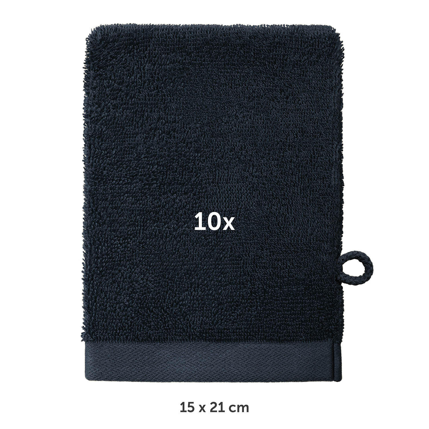 WASCHLAPPEN 10er-Set, 10x Waschlappen 15/20 cm, Dunkelblau - Dunkelblau, Textil (15/20cm) - Blumtal