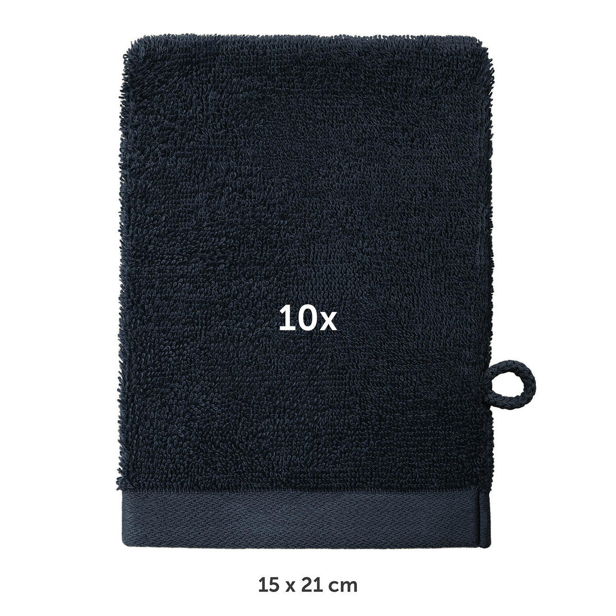 WASCHLAPPEN 10er-Set, 10x Waschlappen 15/20 cm, Dunkelblau - Dunkelblau, Textil (15/20cm) - Blumtal