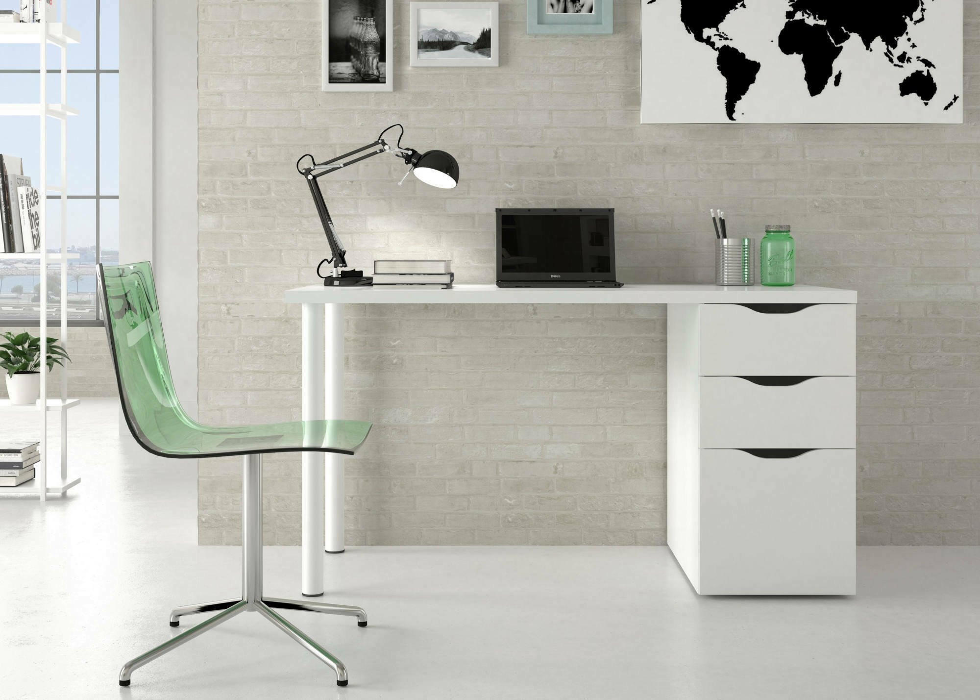 SCHREIBTISCH Weiß 60/138/74 cm - Weiß, Holzwerkstoff (60/138/74cm) - DMORA