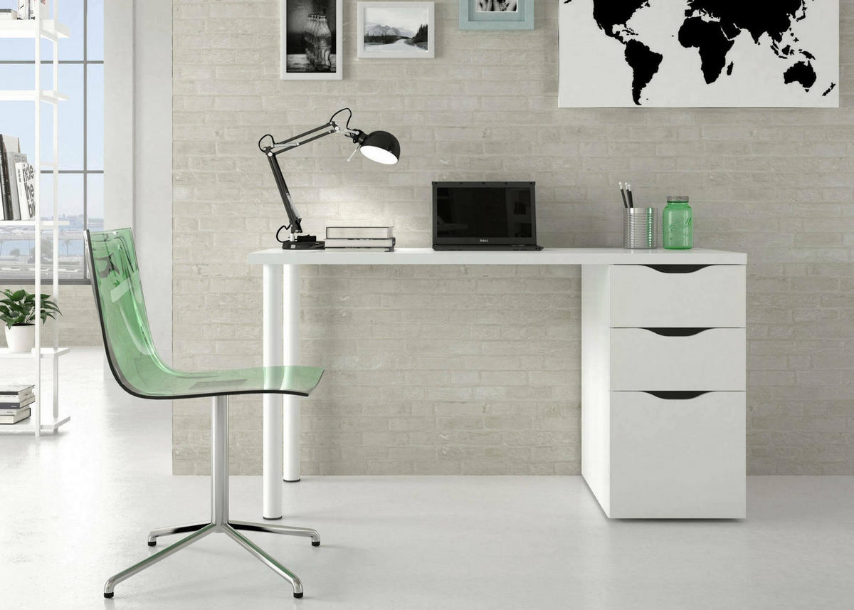 SCHREIBTISCH Weiß 60/138/74 cm - Weiß, Holzwerkstoff (60/138/74cm) - DMORA