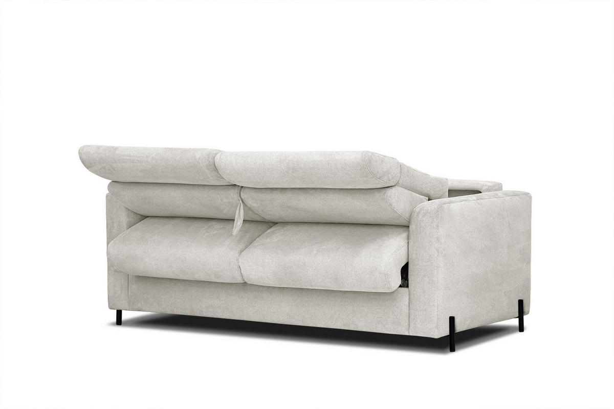 SOFA MEZO 3-Sitzer mit Schlaffunktion, ecru - Ecru/Schwarz, Holz/Textil (232/90/107cm) - Courtois Laville