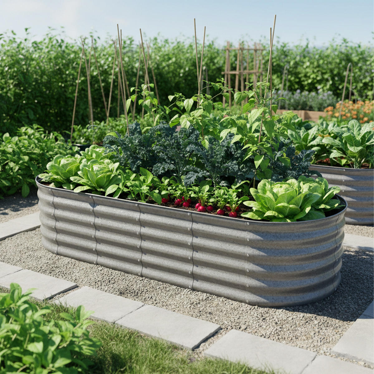 HOCHBEET - Silberfarben, Metall (150/45/60cm) - Relaxdays