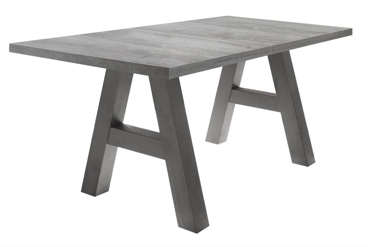 ESSTISCH ausziehbar Elia 3 160 x 90 x 75 Esszimmertisch Graphit/Beton - Hellgrau, Holz (160/90/75cm) - 58aufmkessel