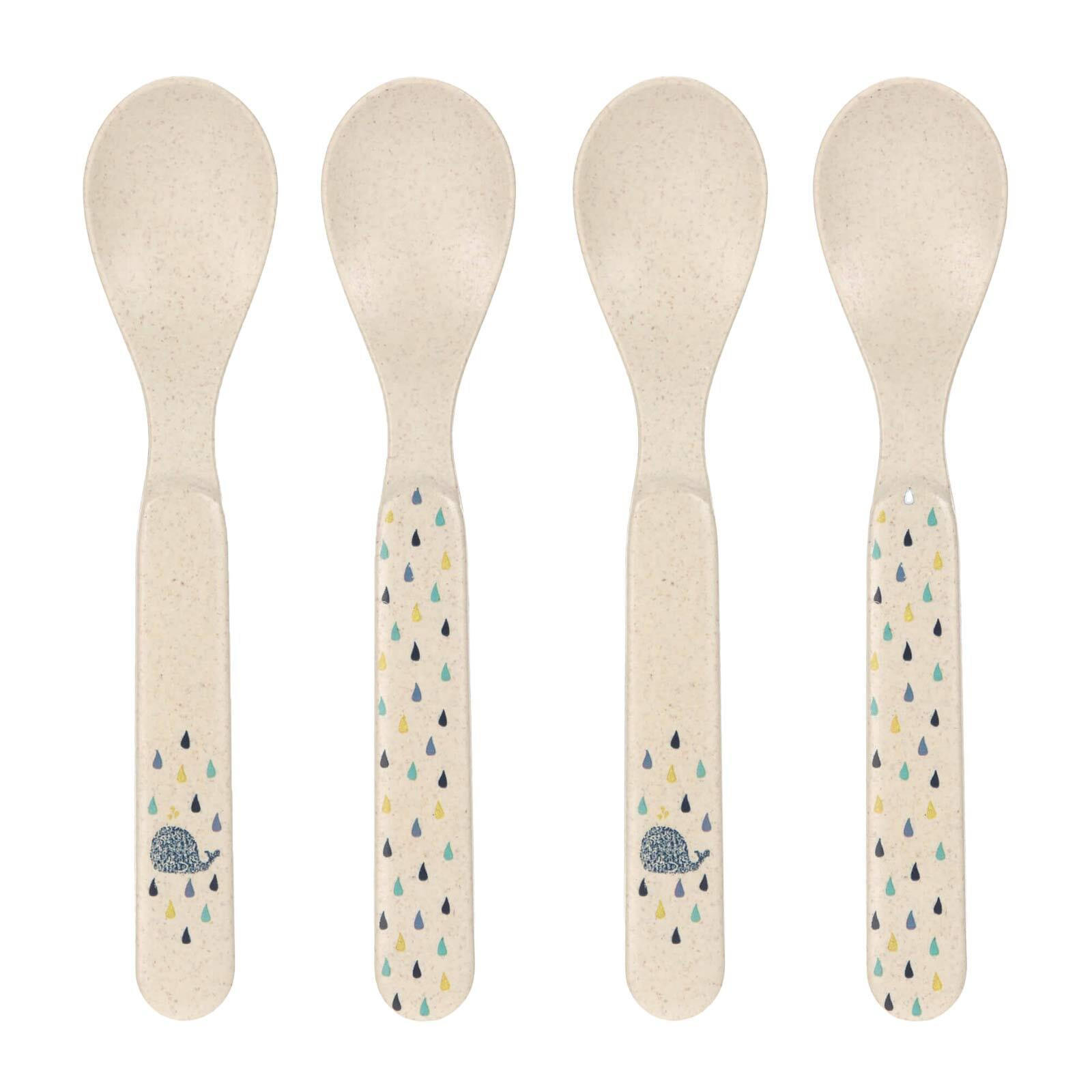 KINDERLÖFFEL Little Water Wal 13,5 4er Set - Blau/Beige, Metall - Lässig