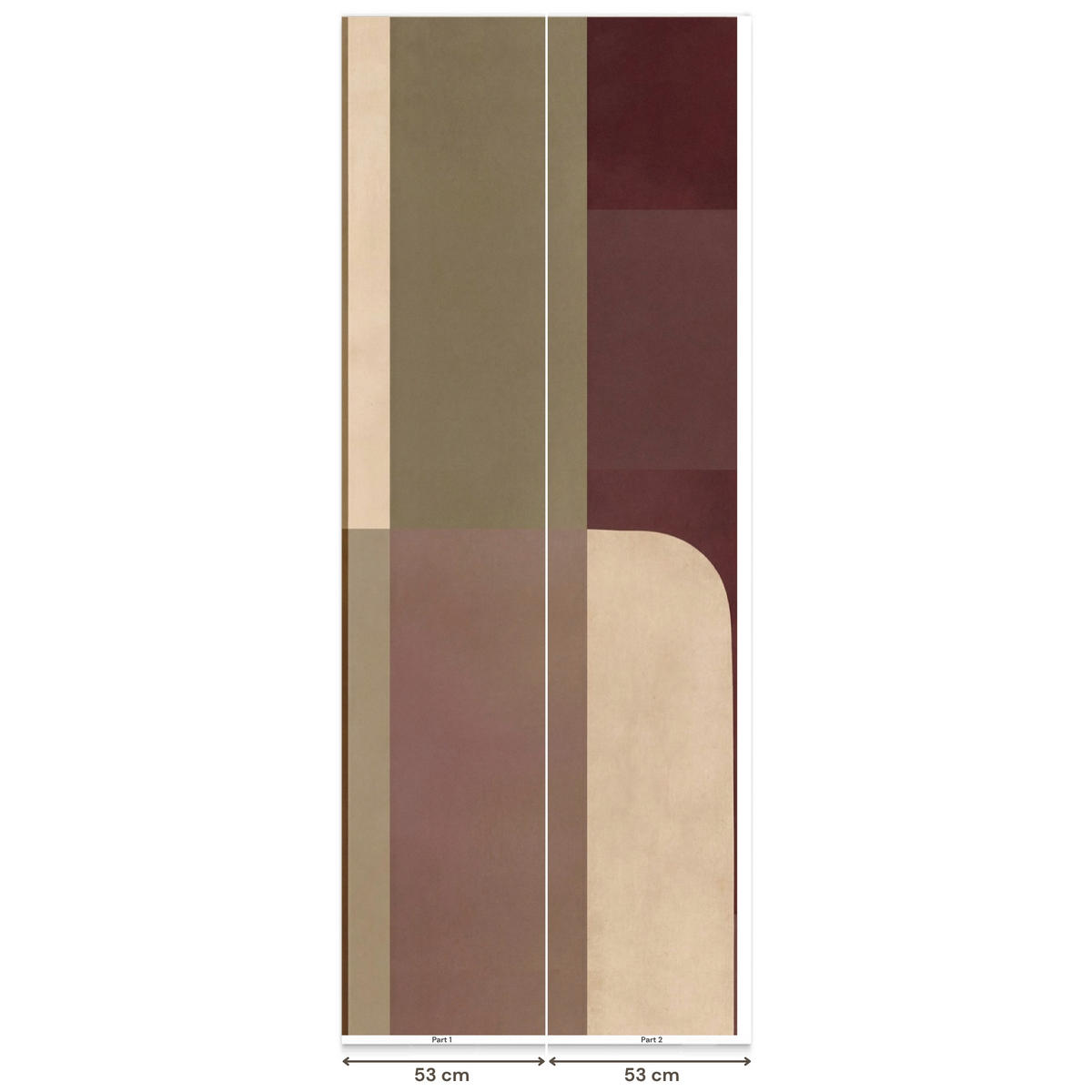 TAPETE - Unis - Abstrakt - Bordeaux - Linien - 100x260 cm - Multicolor, Papier (100/260cm) - OnlyWow