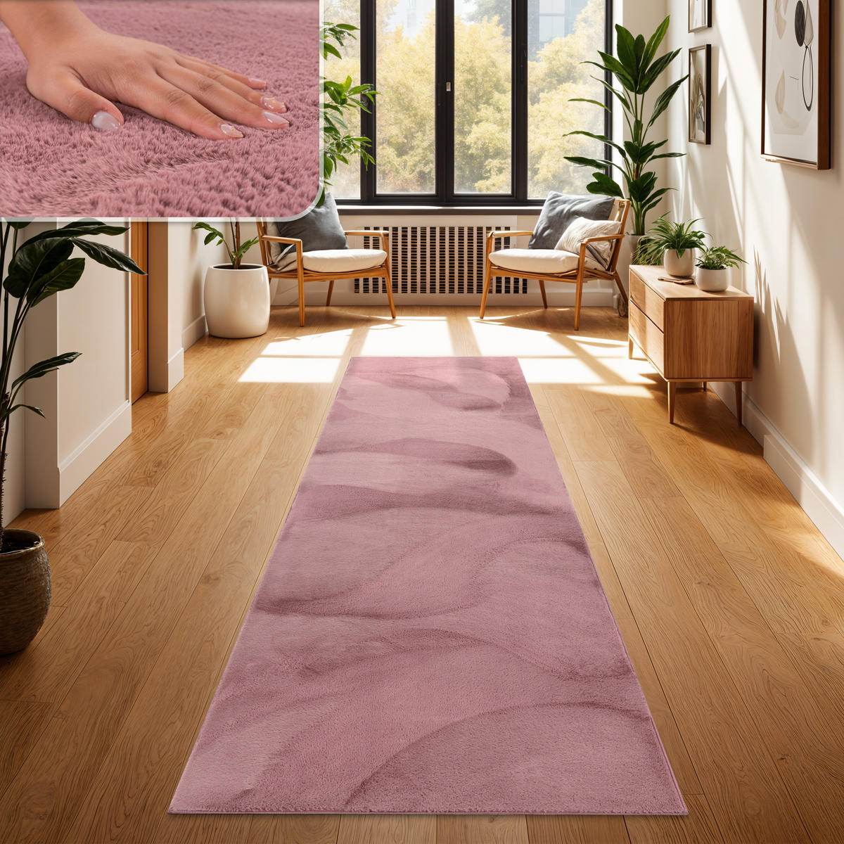 HOCHFLORTEPPICH 80/300 cm Soft 380 - Beere, Textil (80/300cm) - Paco Home