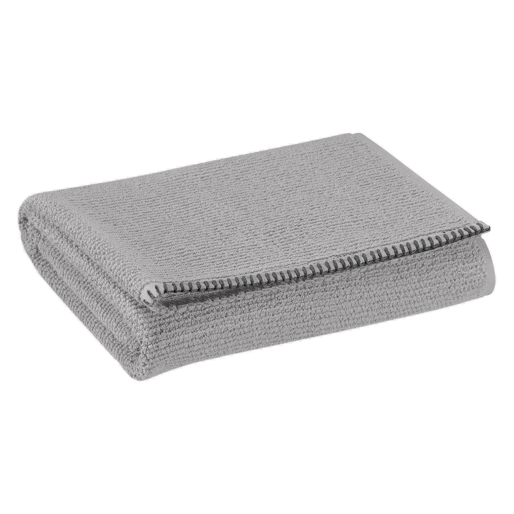 HANDTUCH Bora perlweiß 50 x 100 cm - Hellgrau, Textil (50/100cm) - Vivaraise