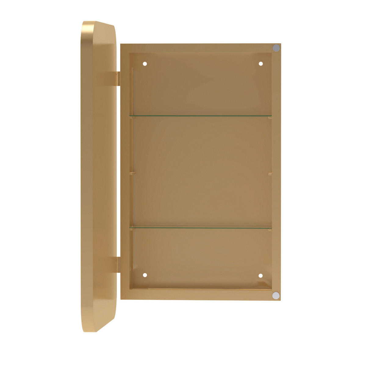 SPIEGELSCHRANK 76x51x12cm Gold mit Aufbewahrung - Wandspiegel für Badezimmer - Goldfarben, Glas (76/12/51cm) - Modfu