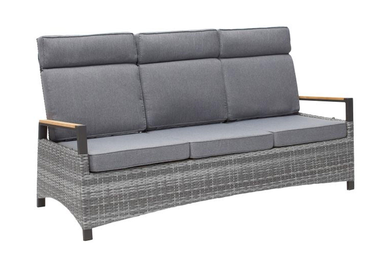 GARTENSOFA 205x105x89 cm, Kunststoff, grau - Grau, Metall (205/105/89cm) - dasmöbelwerk