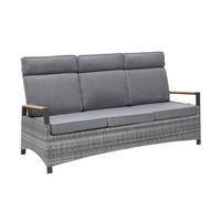 GARTENSOFA 205x105x89 cm, Kunststoff, grau - Grau, Metall (205/105/89cm) - dasmöbelwerk