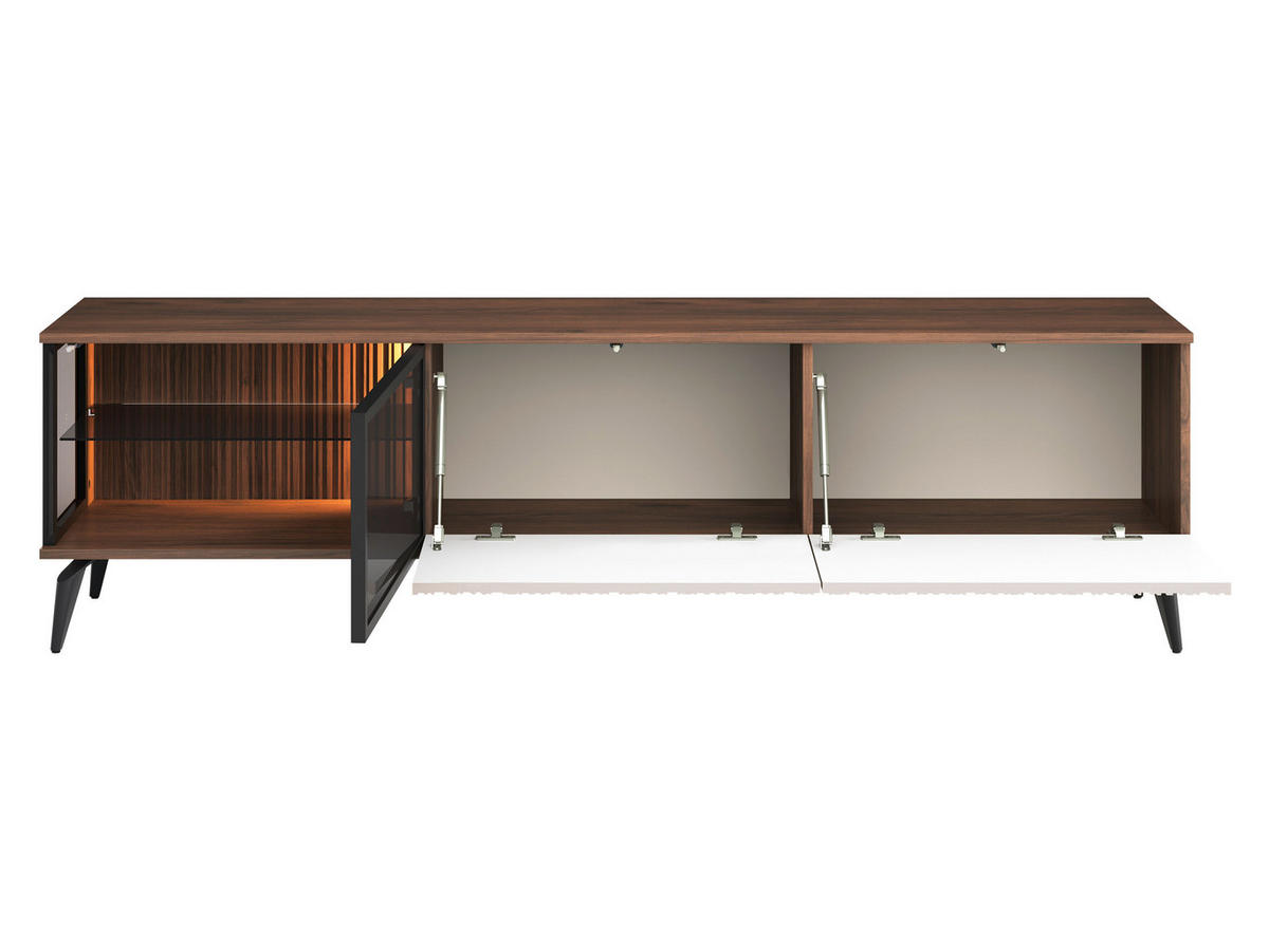TV-LOWBOARD Vici 180 - Kaschmir/Schwarz, Holzwerkstoff/Metall (180/50/39cm) - MIRJAN24