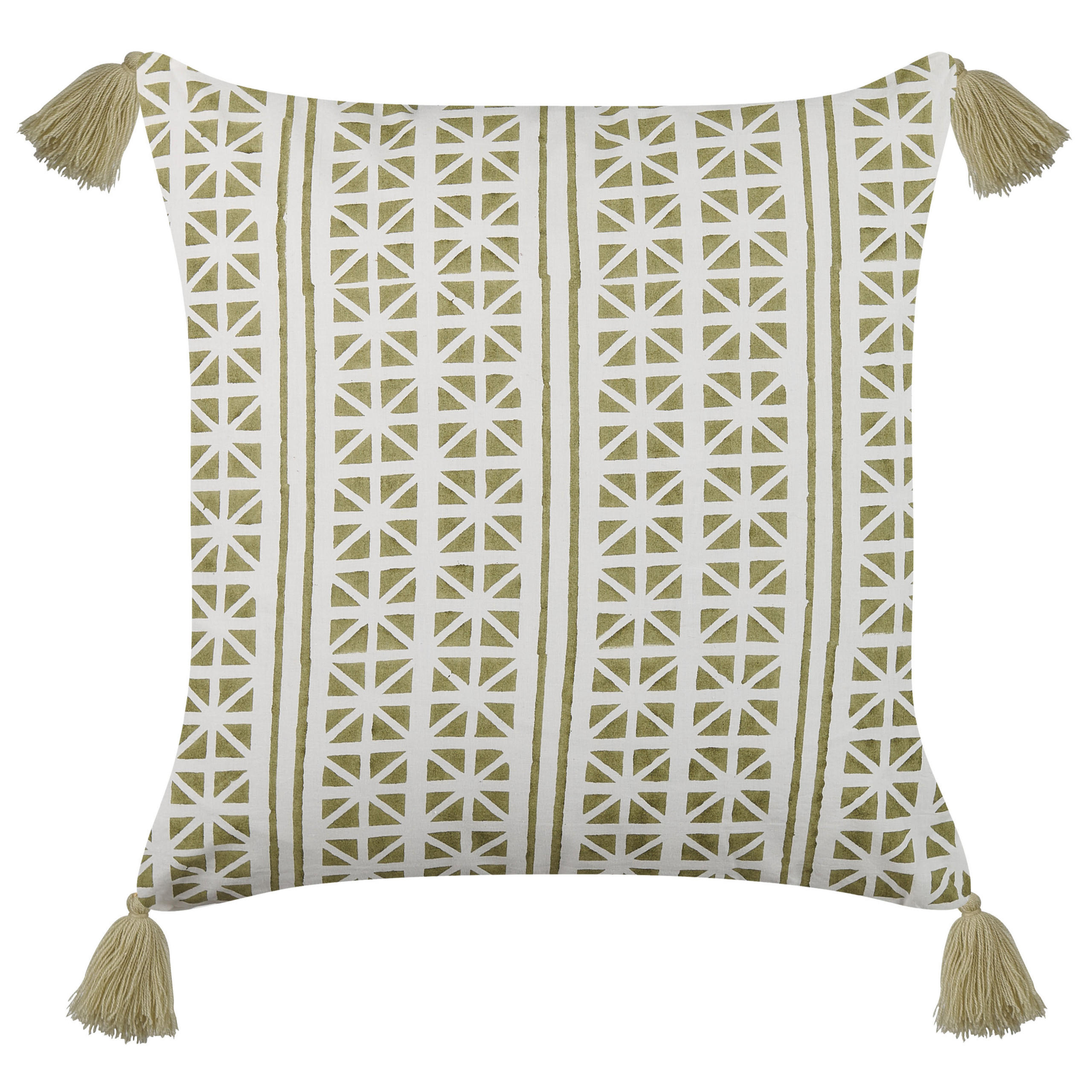 DEKOKISSEN 2er-Set Hellgrün 45/45 cm Syringa - Hellgrün, Naturmaterialen/Textil (45/45cm) - Beliani