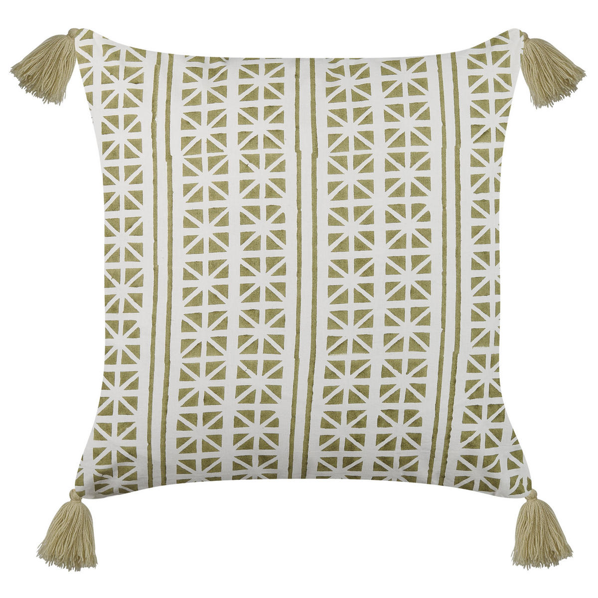 DEKOKISSEN 2er-Set Hellgrün 45/45 cm Syringa - Hellgrün, Naturmaterialen/Textil (45/45cm) - Beliani