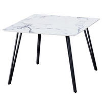 ESSTISCH - MDF / Eisen - Schwarz/Weiß, Holzwerkstoff/Metall (100/100/75cm) - home24