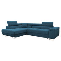 ECKSOFA Torezio Cord, Seite: Links - Blau, Holz/Textil (274/203cm) - MIRJAN24