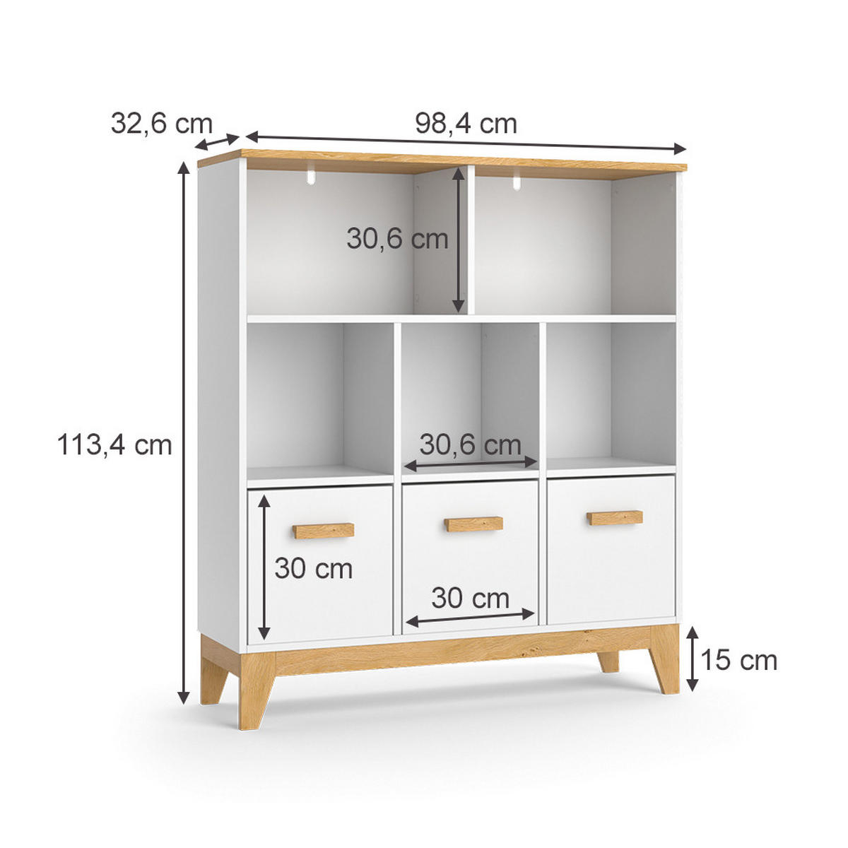 SPIELZEUGSCHRANK Malia Weiß 98.4 x 113.4 cm - Weiß, Holzwerkstoff (98.4/113.4/32.6cm) - VitaliSpa