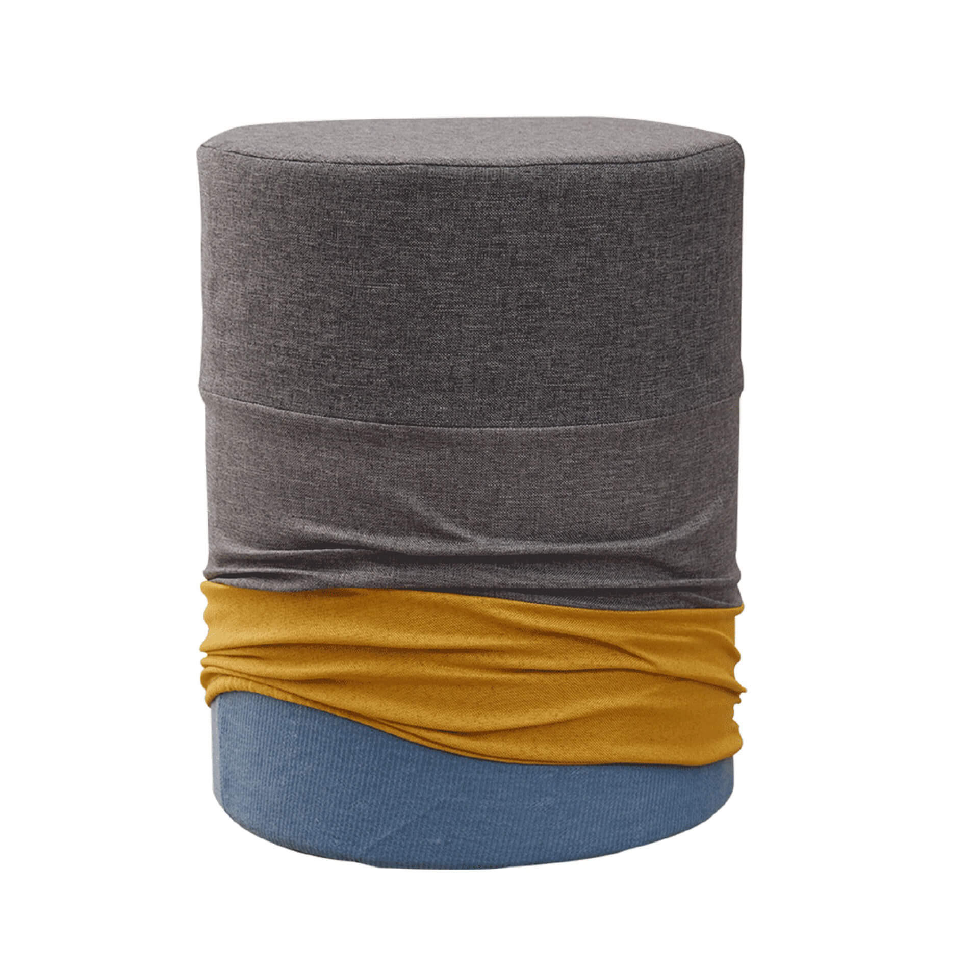 POUF Rund 35/35/45 cm - Grau, Textil (35/45/35cm) - Mobili Rebecca