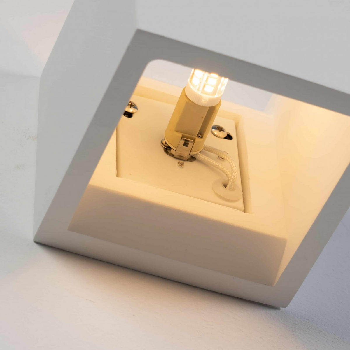 WANDLEUCHTE Nevada, Weiß, 11.5cm - Weiß, Naturmaterialien (11.5/11.5/11.5cm) - KOSILUM