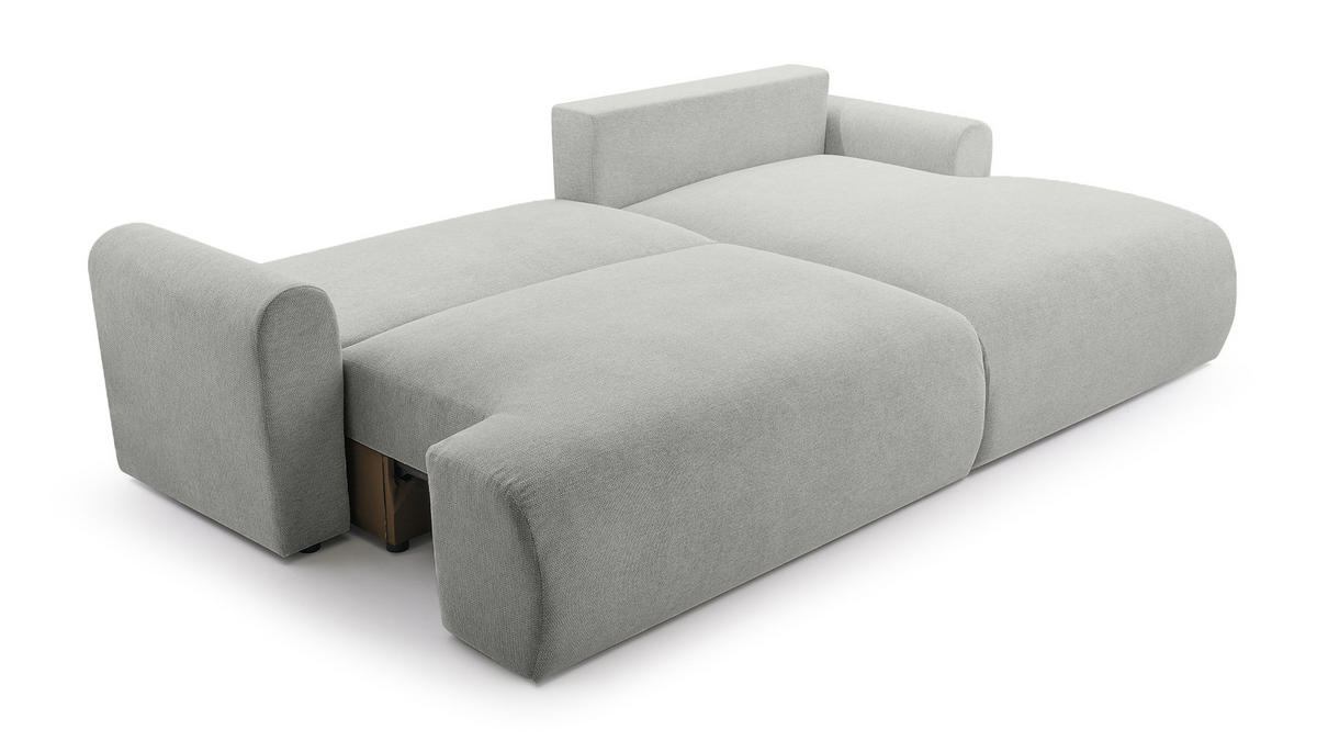ECKSOFA mit Schlaffunktion Bordon, Hellgrau - Hellgrau, Textil (150/260cm) - Fedve