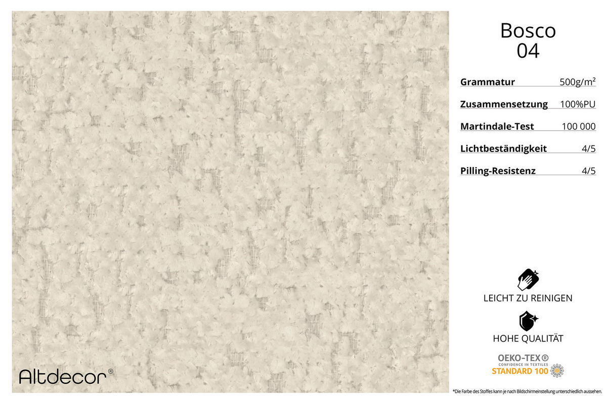 ECKSOFA Ottomane Rechts MARI-L1 - 243x171x79 cm Creme Tissu - Creme/Schwarz, Holzwerkstoff/Kunststoff (171/243cm) - ALTDECOR