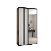 SCHWEBETÜRENSCHRANK 235,2/140/60 2-türig - Schwarz/Weiß, Holz/Metall (140/235/60cm) - Abiks Möbel