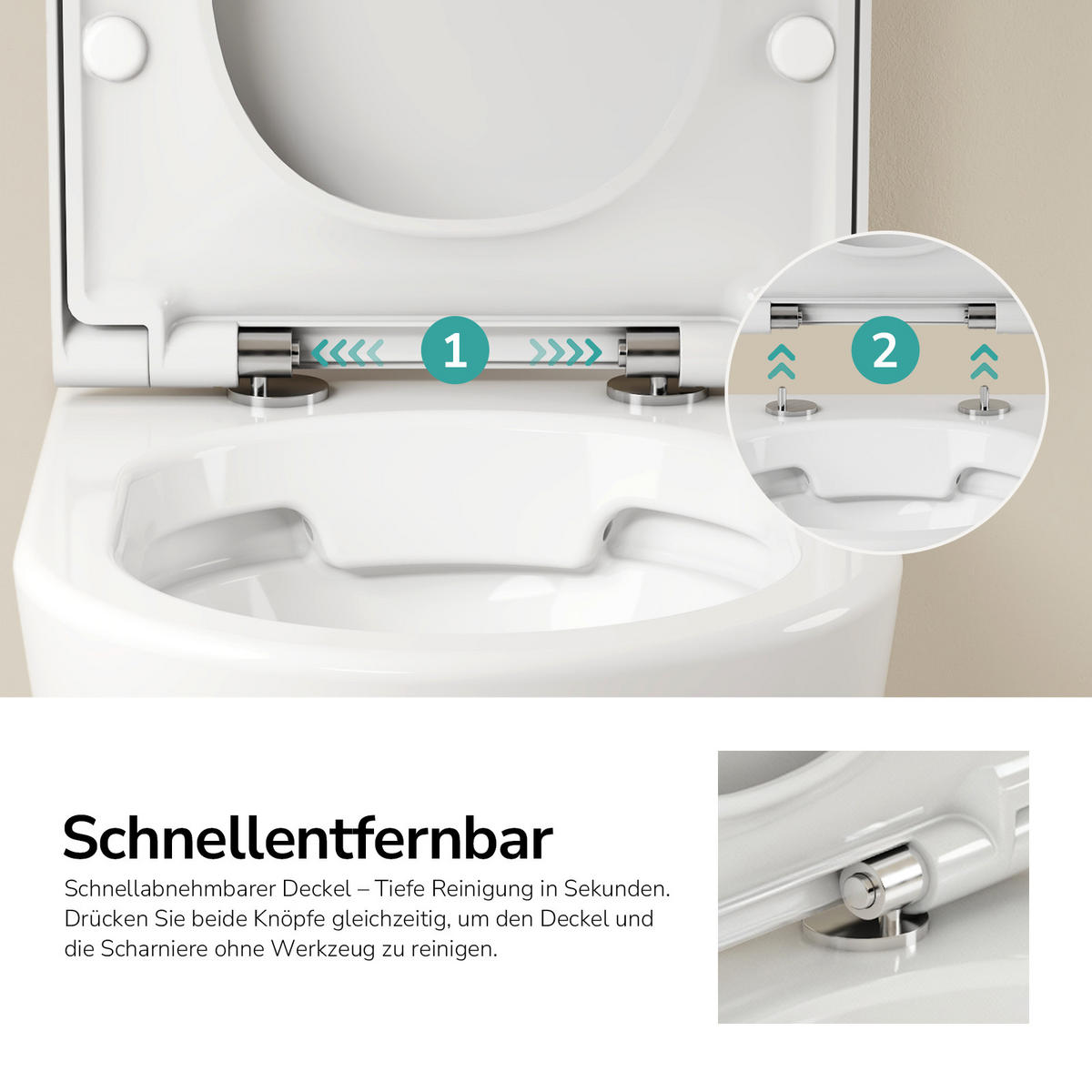 WAND-WC Spülrandlose CT02 49/37 cm Glänzend-Weiß - Weiß, Keramik (37/36/49cm) - EMKE