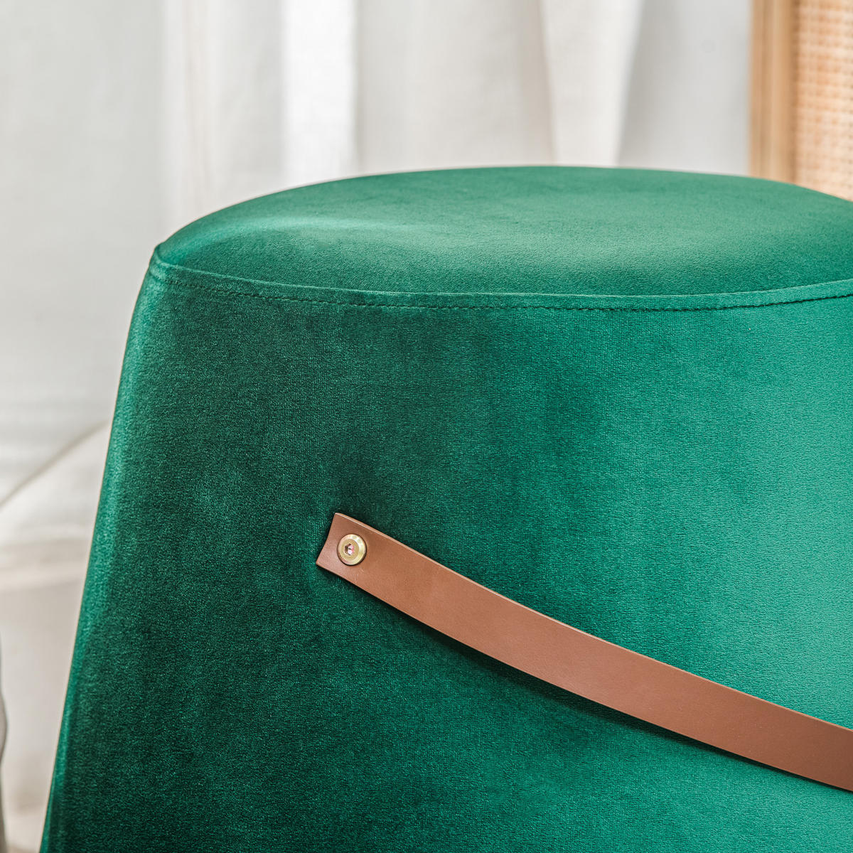 POUF Samt Grün - Grün, Textil (42/36/42cm) - Nordlys